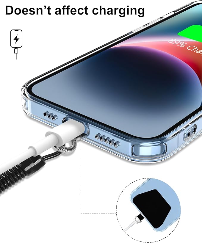 SHANSHUI Phone Lanyard Tether, Stretchy Phone Strap Patch Anchor Outdoor Climbing Hook Compatible for Most Smartphones