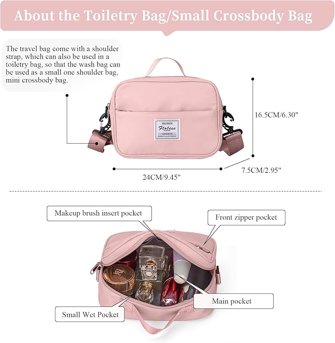 SYCNB Weekender Bags for Women,Personal Item Travel Bag with Shoes Compartment,Overnight Travel Duffel Bag with Separate Toiletry Bag&Mini Crossbody Bag,Gym Bag