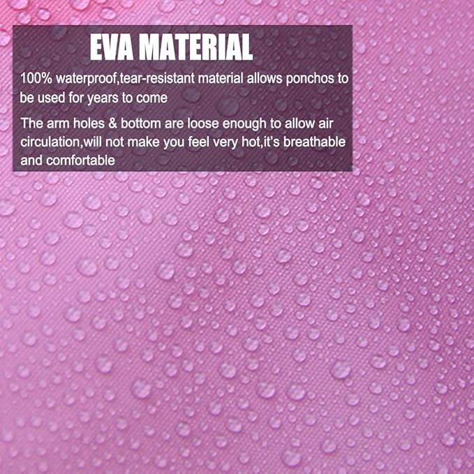 COOY Rain Coats (2 Pack) - Reusable EVA Rain Ponchos For Adults Rain Jackets Raincoats For Men Women