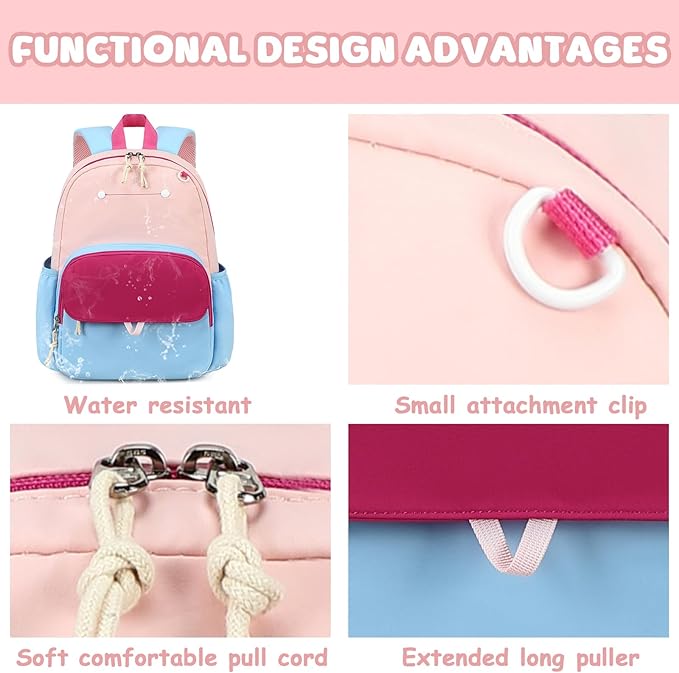 BTOOP Kids Backpack for Boys Girls 3-6, Preschool Kindergarten Backpack with Insulated Lunch Compartment & Chest Strap, Cute Lightweight School Travel Bag Fits A4 Folder