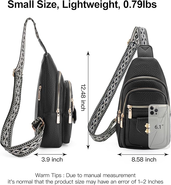 GAEKEAO Sling Bag Crossbody Bags for Women Vegan Leather Fanny Pack Chest Travel Anti Theft Purse Shoulder Bag handbags Gifts