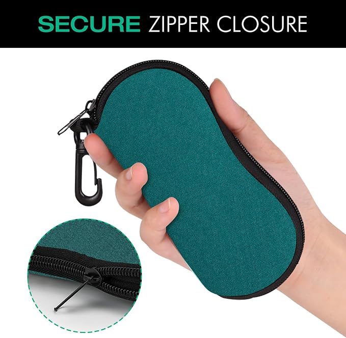 MoKo Sunglasses Soft Case Ultra Light Neoprene Zipper Eyeglass Case for Men Women