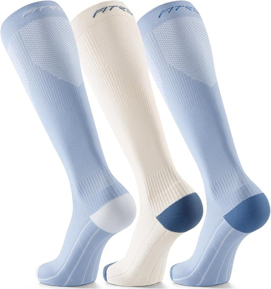 FITRELL 3 Pairs Compression Socks for Women and Men 20-30mmHg-Circulation Support Socks