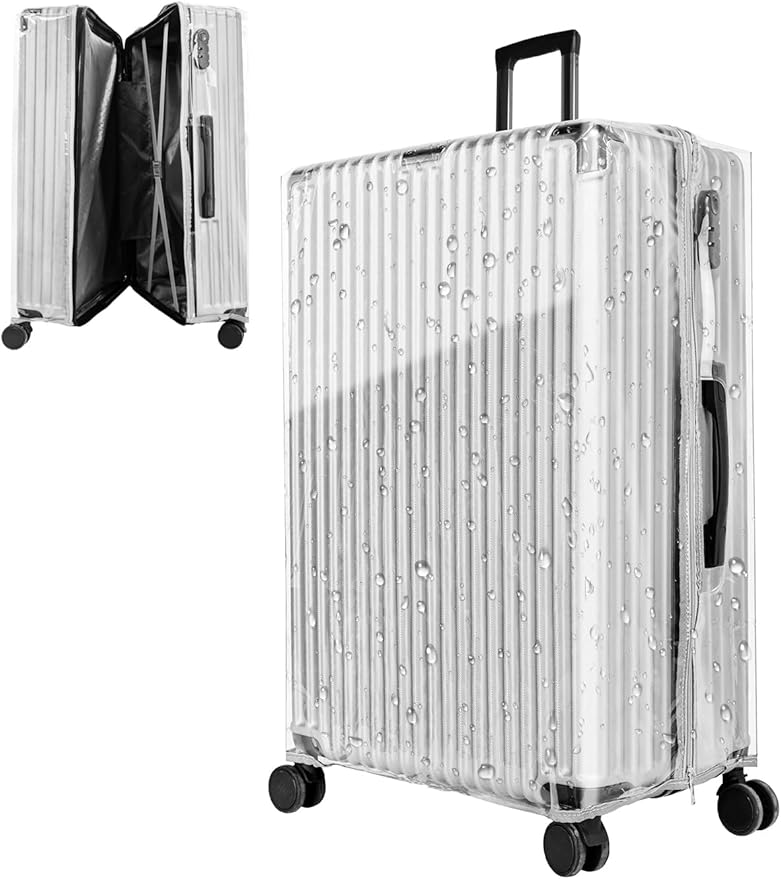Yotako Upgraded Zippered Clear PVC Suitcase Cover, 26 Inch Luggage Covers for Suitcase Luggage Protector Cover 26''