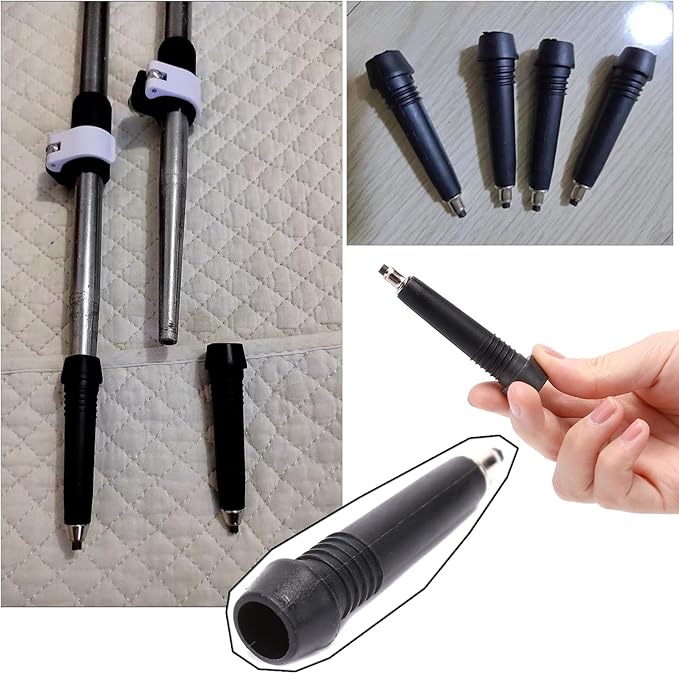 5 Pack Trekking Poles Carbide Tips Replacement Universal Tungsten Steel Rod End Tip for Outdoor Hiking Stick Cane Climbing Walking Pole Gear Worn Repair Accessories