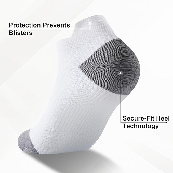 Ankle Compression Socks for Men and Women 6 Pairs, Low Cut Breathable Seamless short Running Socks with Arch Support