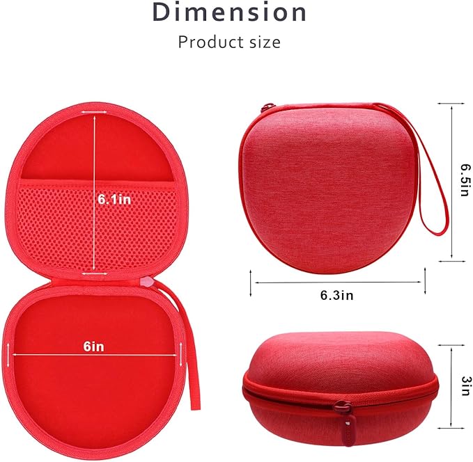 Headphone Headset Case for Beats/JBL/JLab/TOZO/BERIBES/Picun/KVIDIO Noise Cancelling Over-Ear Foldable Headphone (Red)
