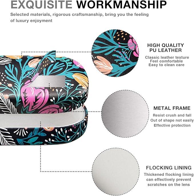 molshine Hard Shell Sunglasses Case,Classic Large Glasses Case for Women Men,Sunglass Eyeglasses