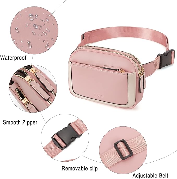 CLUCI Fanny Packs for Women Cross body, Belt Bag for Women, Mini Everywhere Crossbody Waist Bag Adjustable Strap, Vegan Leather Women's Fanny Pack