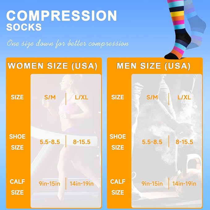 bropite Compression Socks for Women & Men Circulation-Support Knee High Socks 20-30 mmhg-Best for Running,Medical,Nurse,Travel