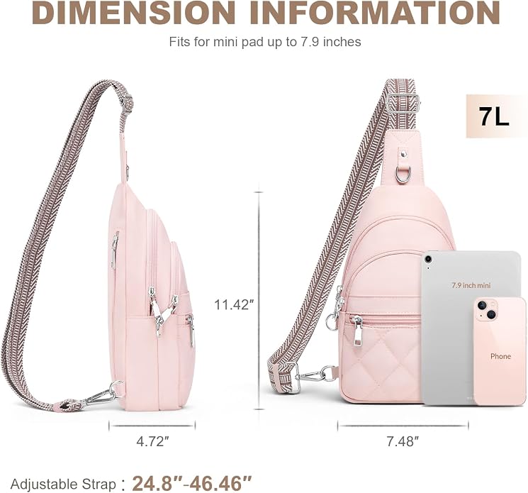 SYTRAH Sling Bag for Women, Anti-Theft RFID Crossbody Bag Nylon Sling Purse for Travel, Puffy Small backpack
