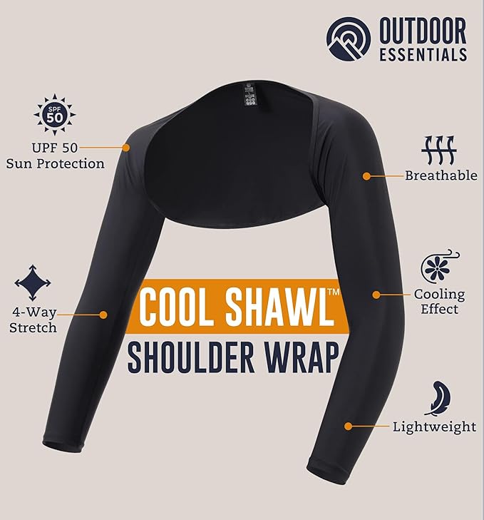 OutdoorEssentials Arm Sleeves for Women - Golf UV Shawl with Sleeves - Workout Shrug Bolero - Arm Tights for Sun Protection