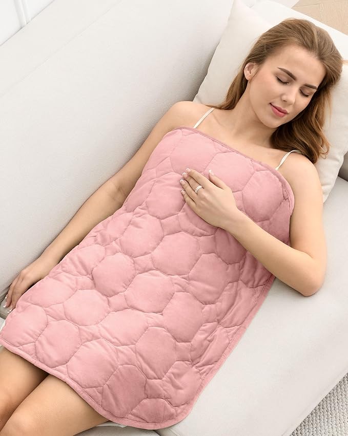Cottonblue Weighted Lap Blanket Pad 5 lbs 29" x 33", Cozy Luxury Crystal Velvet Weighted Blanket for Adults Teens, Small Weighted Blanket Throw All Season for Travel Relaxation Sleeping, Dull Pink