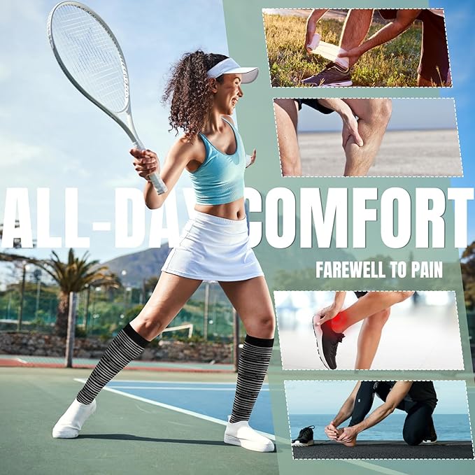 cerpite Compression Socks for Women & Men Circulation 8 Pairs Compression Socks 20-30 mmhg Best for Running,Nurse,Travel