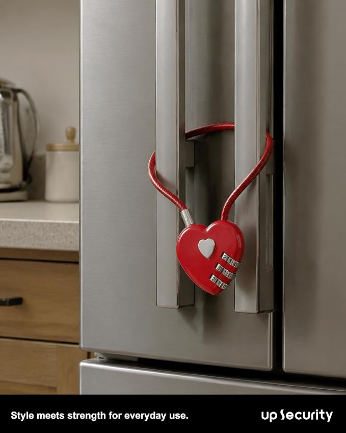 Small Combination Lock, Cable Locks with Combination, Cute Padlock with Code, Long Combo Cable Padlock for Luggage, Suitcase, Cabinet, Pool Gate, French Fridge Door, Motorcycle Helmet