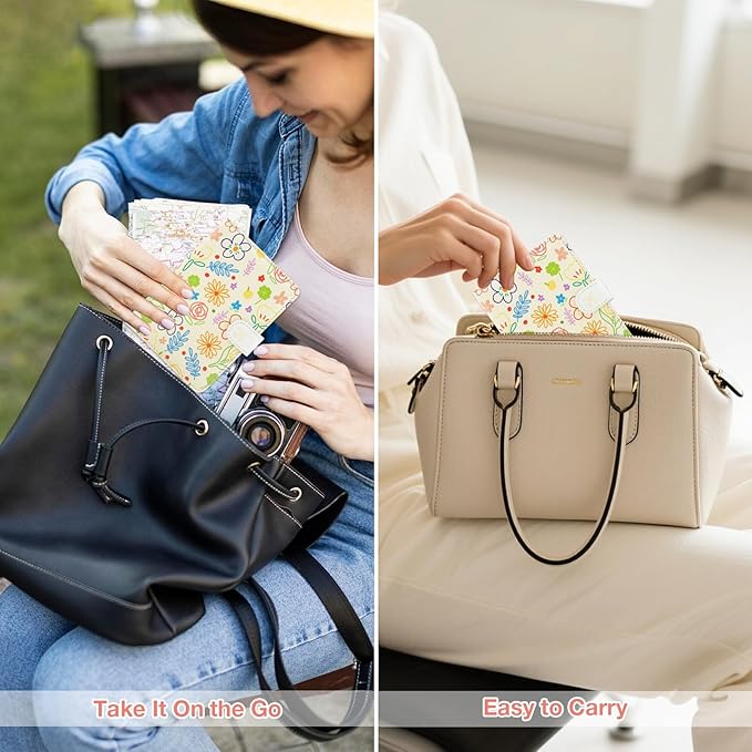 Passport Holder with Airtag Slot, RFID Blocking Leather Cover Wallet for Travel Essentials, Cute Passport Book with Magnetic Buckle, Travel Accessories for Women