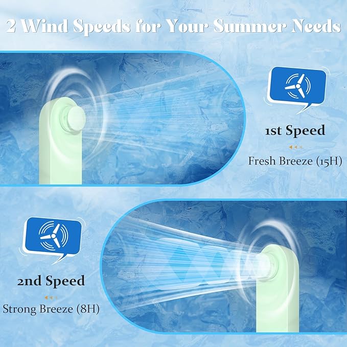 Portable Handheld Fan, 2 IN 1 Mini Hand Fan, Battery Operated [8-15 Working Hours], USB Rechargeable Personal Foldable Fan for Indoor, Small Pocket Fans Travel Essentials for Outdoor (Green)
