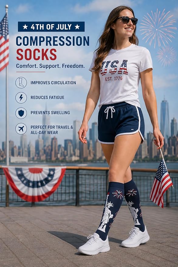 Aoliks Compression Socks for Women & Men 4 Pairs, Best Support for Nurses Running Travel