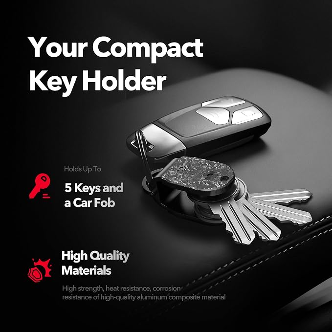 QEG Key Organizer,Keyholder Keychain, Compact Metal Key Case, Minimalist Key Fob,Keychain For Men,Holds 2-6keys