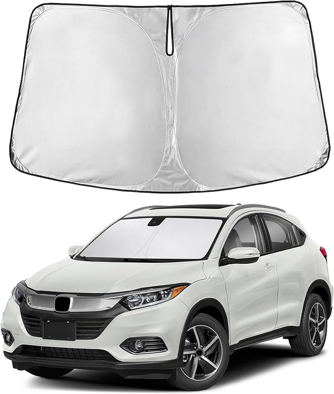 Autovir Windshield Sun Shade Fit for 2016-2020 2021 2022 Honda HRV Sunshade, Front Car Window Shades Sun Visor, Blocks UV Rays & Heat, Car Accessories