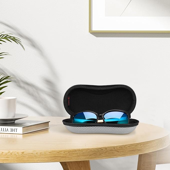 FINTIE Sunglasses Case, Hard EVA Shell Shockproof Sport Glasses Case with Metal Carabiner Travel Zipper Eyeglasses Holder