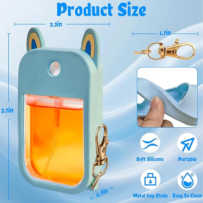 MEMOVAN Hand Sanitizer Spray Case Compatible with Touchland with Keychain for Power Mist and Glow Mist -2pcs