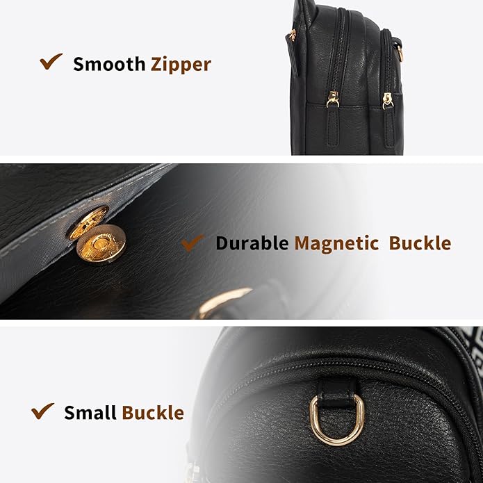 OSOCE Crossbody Bags for Women Sling Bag Anti Theft PU Leather Travel Chest Purse Small Adjustable Strap Fits Large Phone