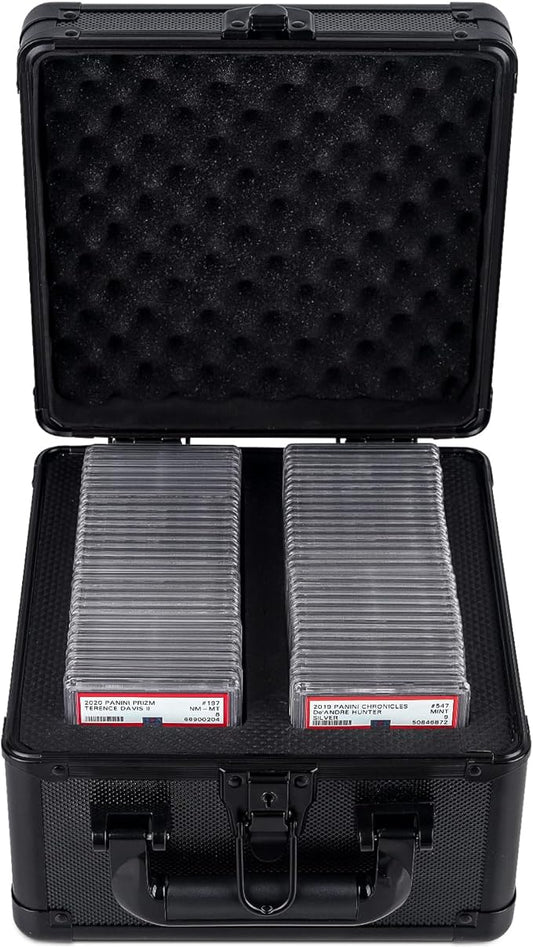 KAGSWAMO Graded Card Storage Box, Holds 60+ PSA Slab Card Case for Graded Cards Sports Cards, Baseball Trading Card Case Holder Fits PSA, CSG, BGS and Top Loaders