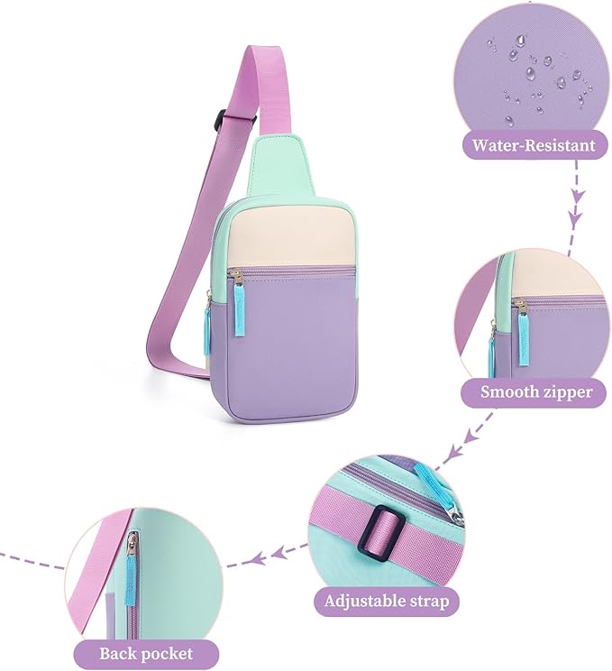 Birthday Gifts for 8 9 10 11 12 Year Old Teens Girls Kids, Fanny Pack Crossbody Bag Sling Belt Bags Purse, Dorm Travel Essentials for Girls Fashion, Preppy Tween Teen Girl Gift Trendy Stuff