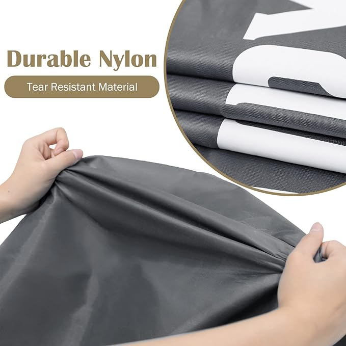 2 Pack XL Travel Laundry Bag, Machine Washable Dirty Clothes Organizer, Large Enough to Hold 4 Loads of Laundry, Easy Fit a Laundry Hamper or Basket (Khaki + Grey)