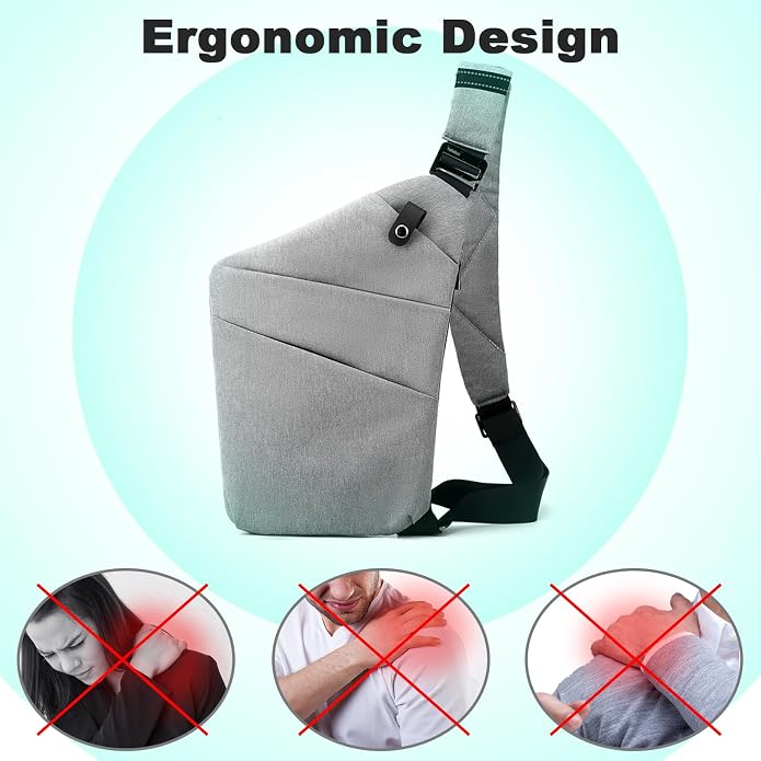 Anti Theft Travel Bag, One Shoulder Large Capacity Cross-body Bag Chest Fashion Lightweight Sling Bags for Travel Sports
