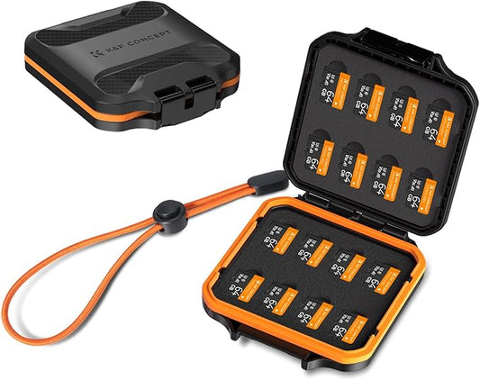 K&F CONCEPT 16 Slots Micro SD Card Case, Card Holder Organizer with Water-Resistant Anti-Shock Dust for Micro SD/SDHC/SDXC/TF