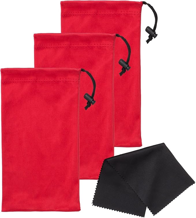 Mamlyn Premium Quality Microfiber Sunglasses Pouch With Spring Fastener