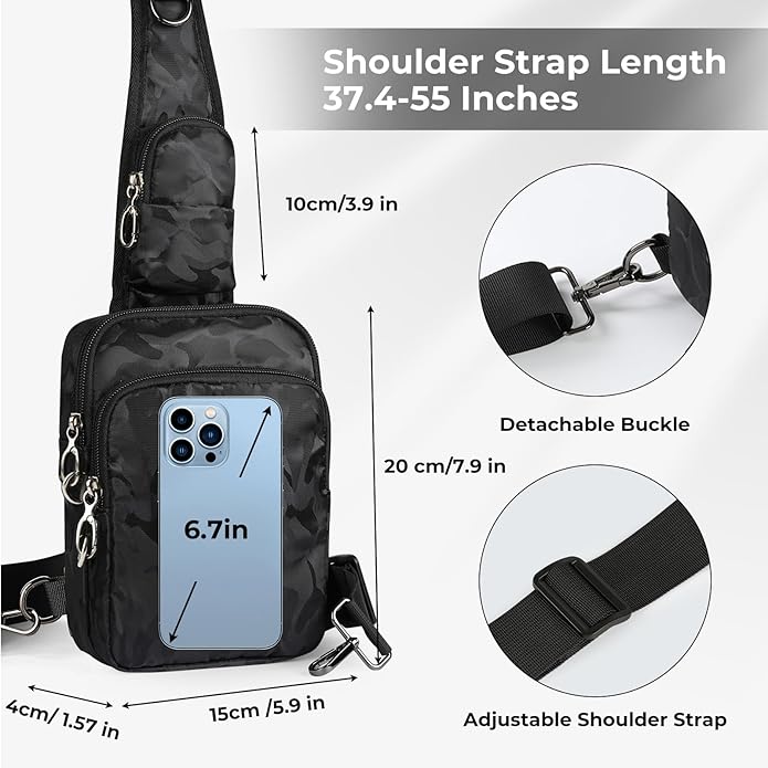 BROADREAM Sling Bag, Crossbody Bag with Anti-Theft Lock Zipper, RFID Blocking & Water Resistant for Travel Work Sport