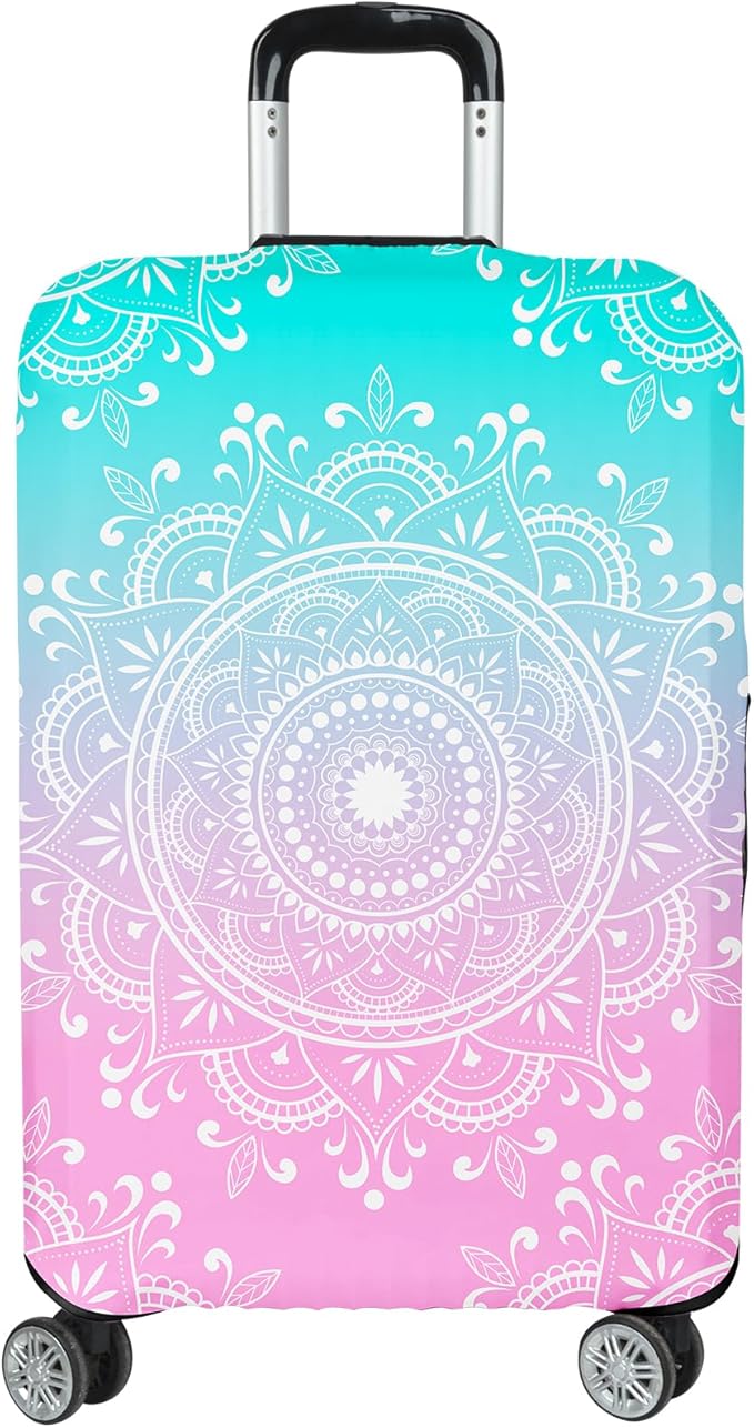 Luggage Covers for Suitcase Elastic Suitcase Covers Luggage Protector Anti-scratch Fits 28-30 Inch Pink Blue Mandala
