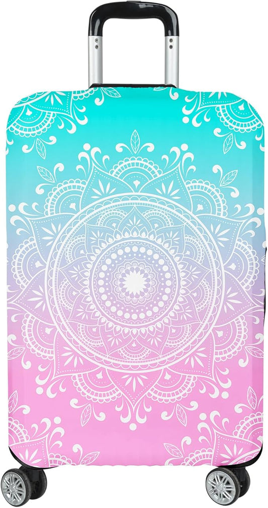 Luggage Covers for Suitcase Elastic Suitcase Covers Luggage Protector Anti-scratch Fits 28-30 Inch Pink Blue Mandala