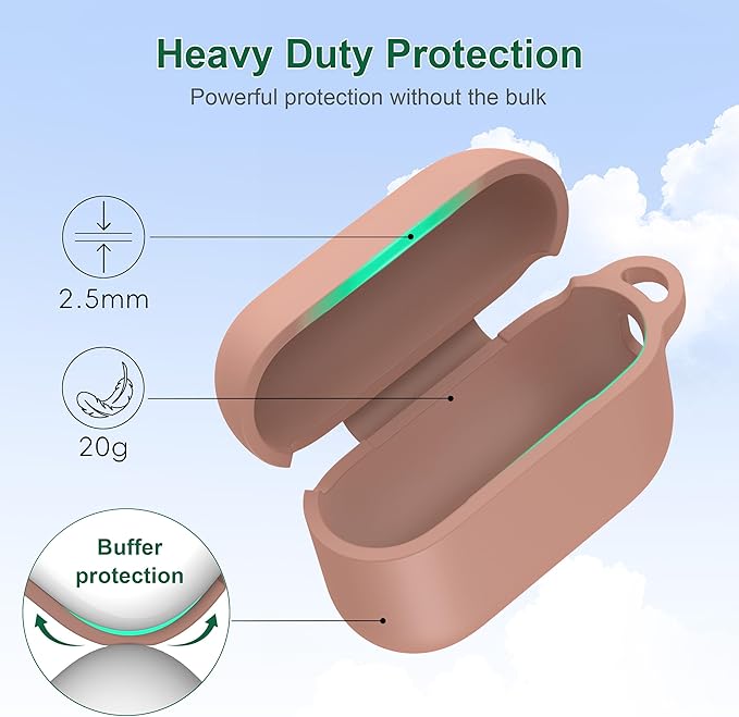 R-fun for AirPods Pro 3 Case (2025), Soft Silicone Protective Case Cover Compatible with Apple AirPods Pro 3rd Generation (USB-C Cable) for Women Men with Cleaning Kit and Keychain, Milk Tea