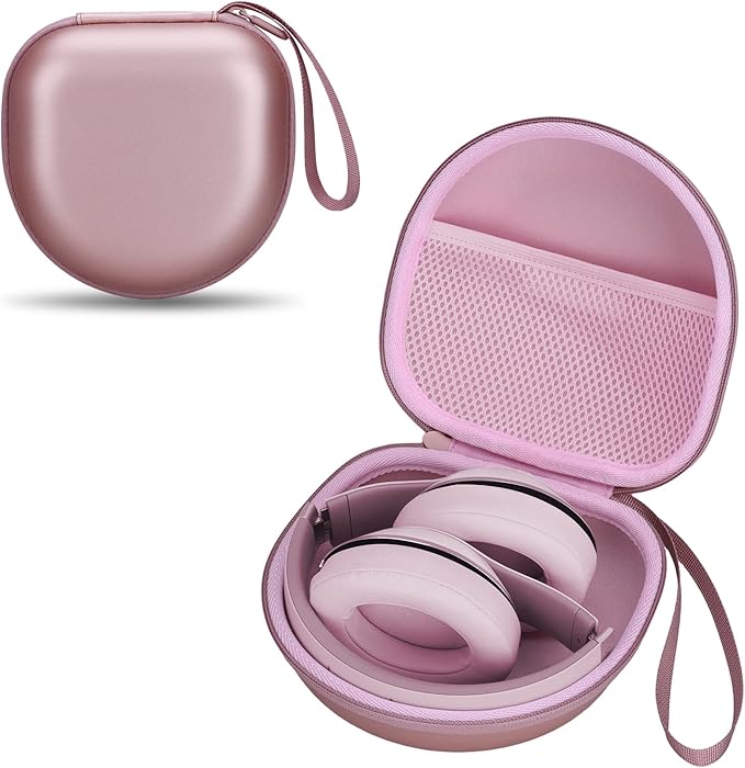 Headphone Case Compatible with JBL/Beats/BERIBES/Jlab/Picun/TOZO/KVIDIO/Soundcore Anker/Skullcandy Noise Cancelling Over-Ear Headphones, Pearl Pink