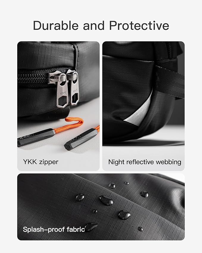 Inateck Sling Bag X-Mini, Durable Fanny Pack with RFID Blocking, Water-resistant Belt Waist Bag with Quick-adjust Strap, Stylish Waist Pack for Men, Women, Travel, Hiking, Cycling, Work, Sports, Black
