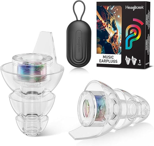 Hearprotek Hi-Fi Spirit Concert Ear Plugs, High Fidelity Silicone Music Earplugs for Concerts, Noise Reduction, Hearing Protection, Motorcycle, Musicians, Rave, Dj, Tinnitus Relief (Medium Size)