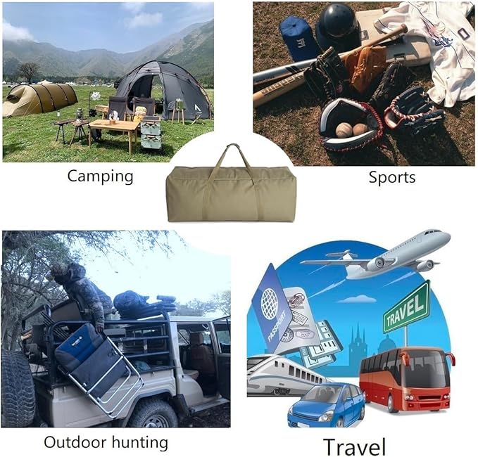 DoYiKe Extra Large Canvas Travel Duffle Bag Heavy Duty, Sports Travel Military Camping Tent Storage