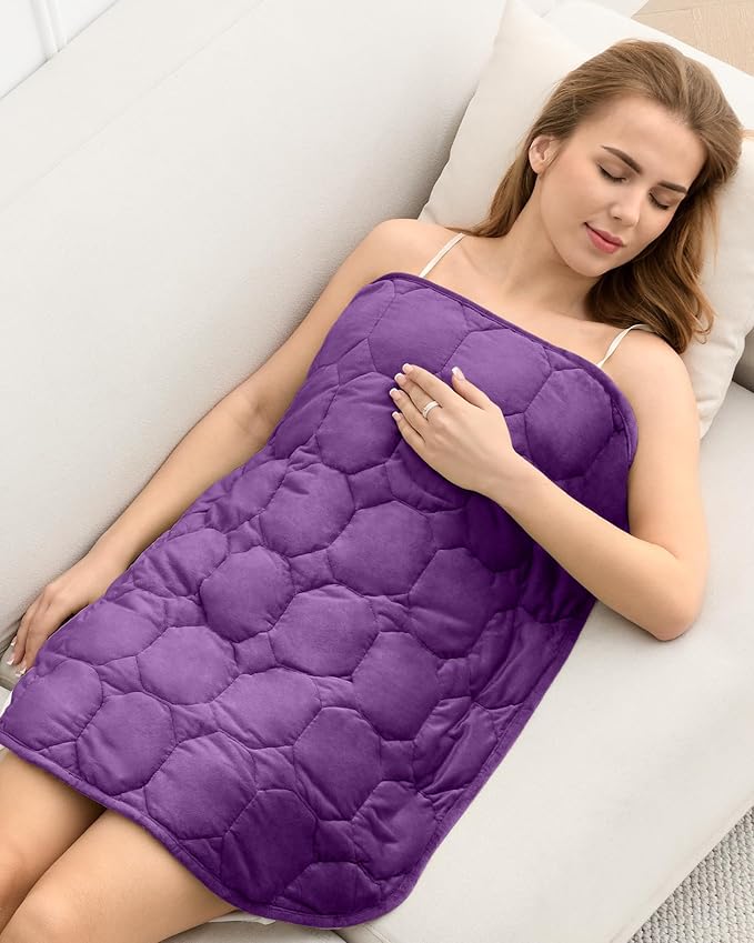 Cottonblue Weighted Lap Blanket Pad 5 lbs 29" x 33", Cozy Luxury Crystal Velvet Weighted Blanket for Adults Teens, Small Weighted Blanket Throw All Season for Travel Relaxation Sleeping, Purple