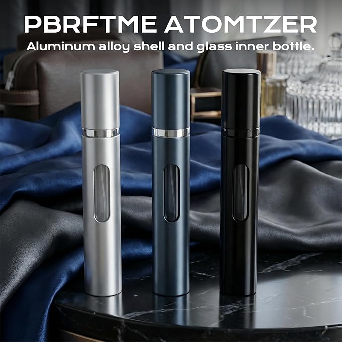 3PCS 10ml Travel Perfume Atomizers, Refillable Portable Sprayer Bottles with Bottom-Filling for Fragrance, Perfect Travel Essentials for Men & Women.