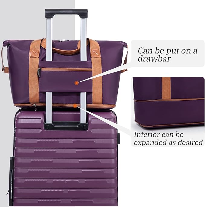 Cosbarn Luggage Sets 5 Piece Suitcases with Wheels, Suitcase Set ABS Hard Case Luggage with Spinner Wheels Durable Travel Luggage