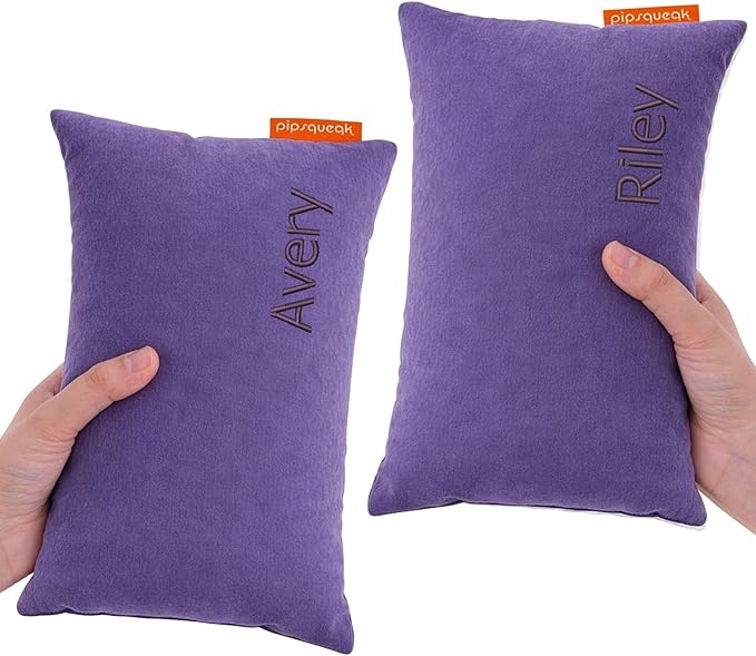 Pipsqueak Microfiber Pillow - Small, Mini, Tiny - 11 x 7 in - Perfect for Travel, Cars, Airplanes, Camping, Dogs, Toddlers, Kids, Lumbar, Knees and Neck - Ages 2 Yrs and Up