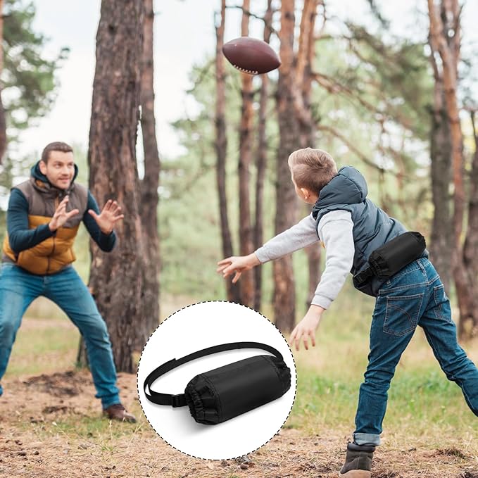 Cozypower 2 Pcs Football Hand Warmers Pouch Hand Muff Sports Pouch with Zipped Pocket and Adjustable Waist Strap Youth Kids Size Sports Warmer for Football, Baseball