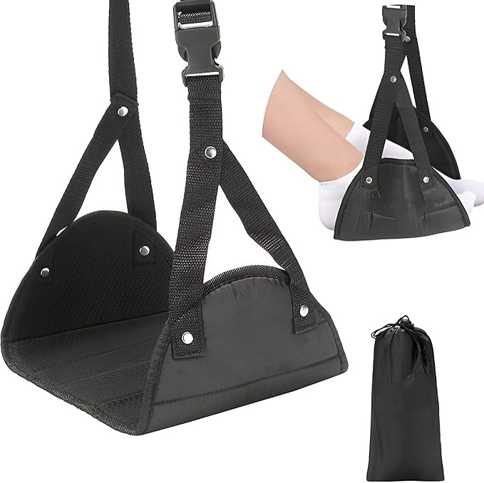 2/1Pcs Airplane Foot Hammock for Plane Travel Foot Rest to Relax Your Feet Desk Foot Hammock Foot Sling Adjustable Portable Wider Airplane Foot Rest for Long Flight