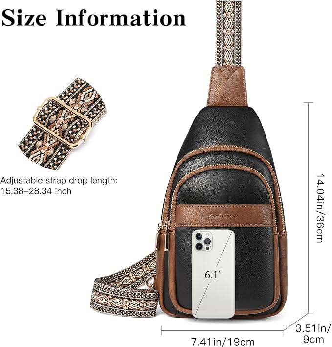 GAEKEAO Sling Bag Crossbody Bags for Women Travel Fanny Packs Trendy Cross Body Purses Vegan Leather Chest Bag