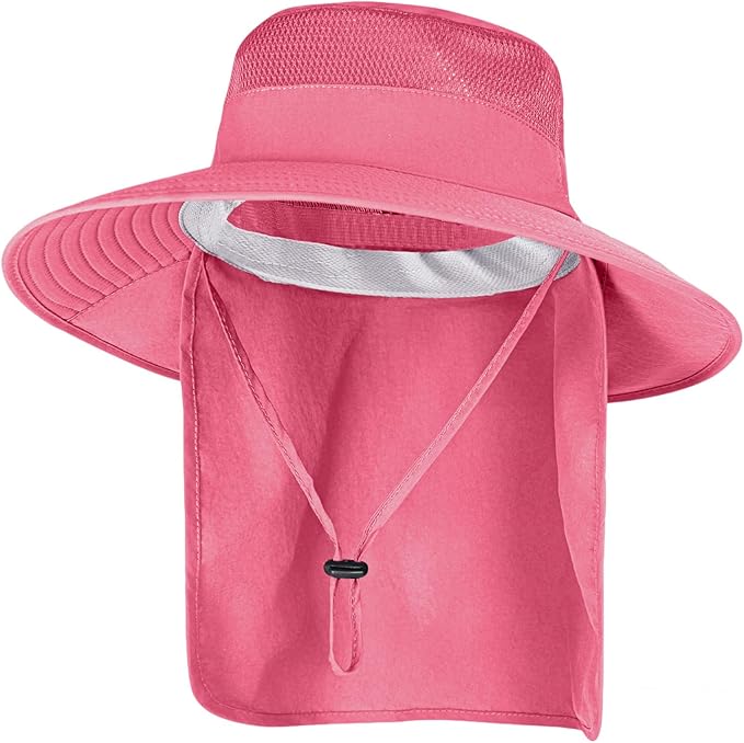 Sun Hats for Men Women Fishing Hat UPF 50+ Breathable Wide Brim Bucket Hats Summer UV Protection Safari Hat with Neck Flap