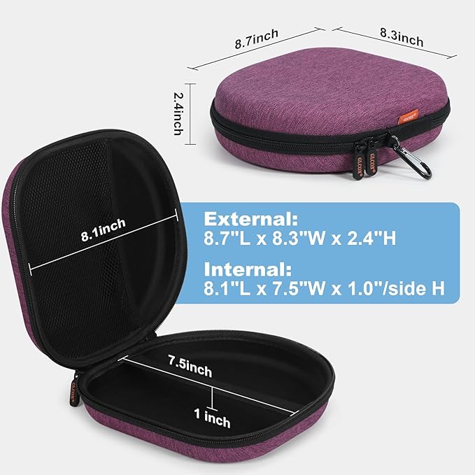 Headphone Case Hard Shell - Durable Zipper Headphones Carrying Pouch Bag - Portable Headphone Travel Case Compatible with JBL 770NC/720BT/520BT/510BT, Sony WH-CH520/WH-CH720N, Jlab Headphones